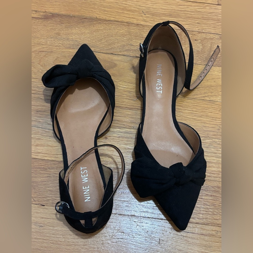 Nine West Black Bow Flats